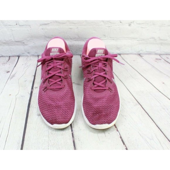 Nike Flex Trainer 7 Burgundy Mesh Low Top Lace-up Running Shoes Size 10 - Picture 5 of 9